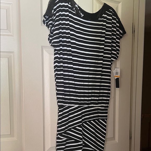 Baby Phat Monochrome Striped Dress - Picture 1 of 7